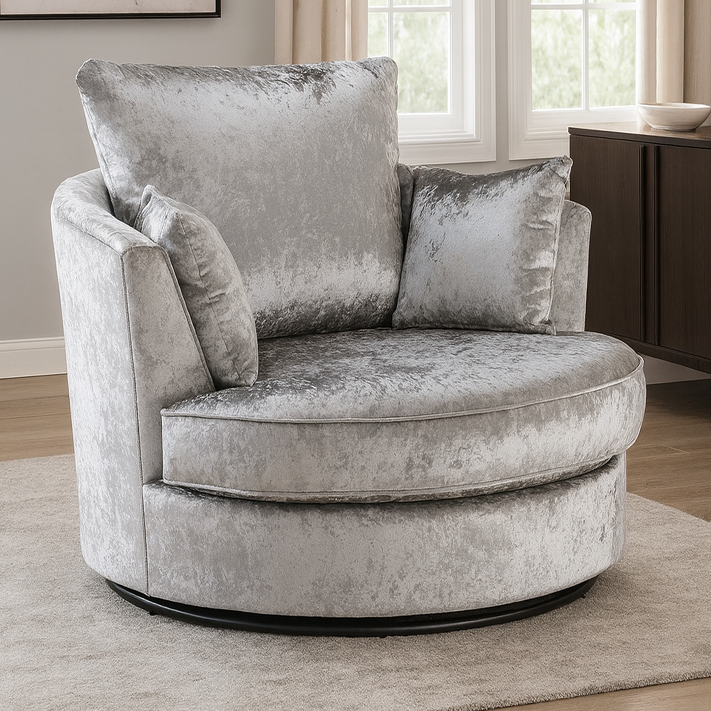 Chelsea / Crystal Crushed Velvet Swivel Chair