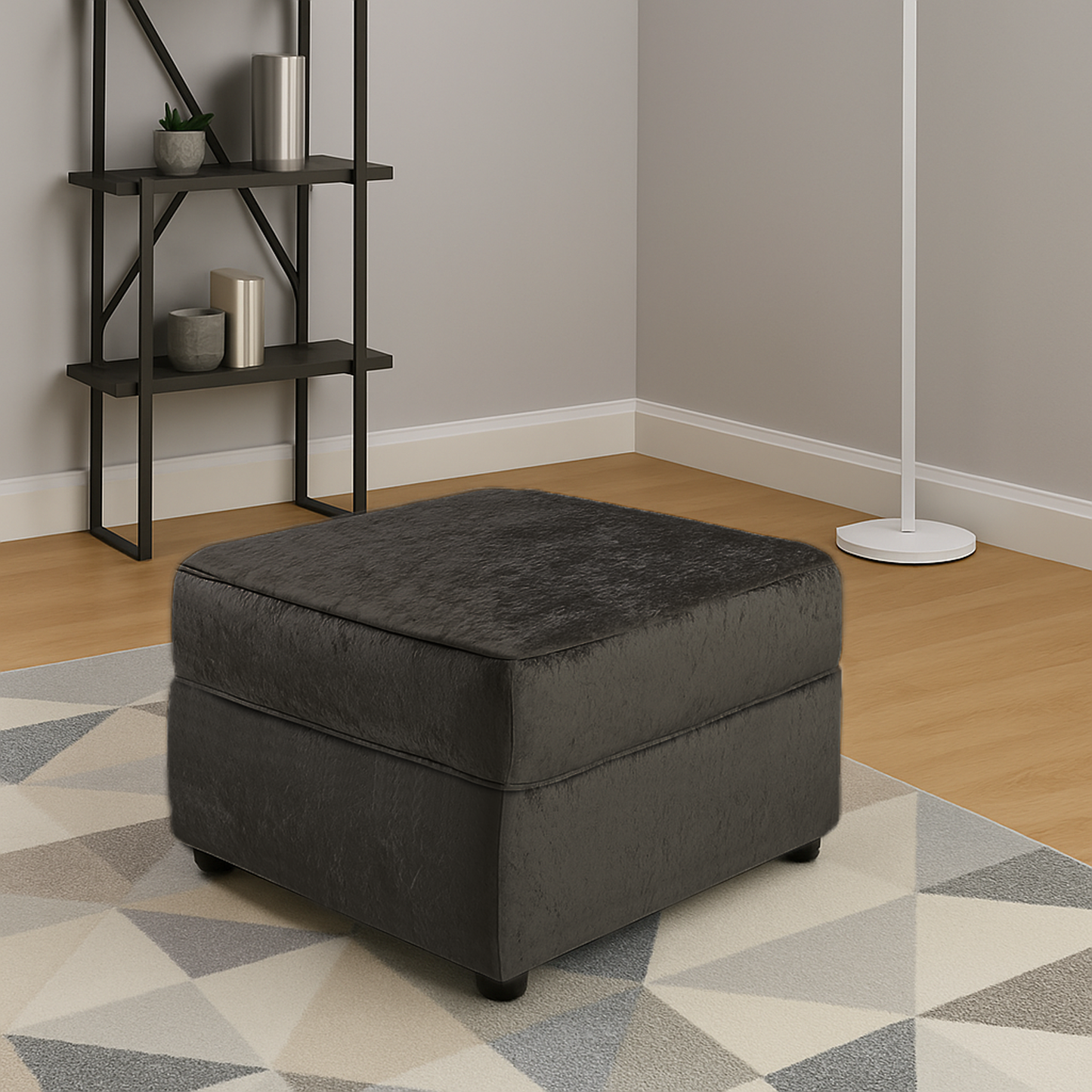 Chelsea / Crystal Crushed Velvet Footstool