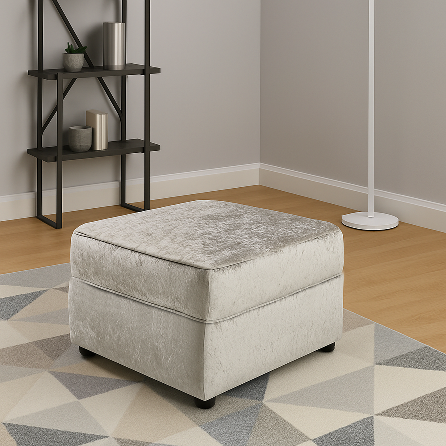 Chelsea / Crystal Crushed Velvet Footstool
