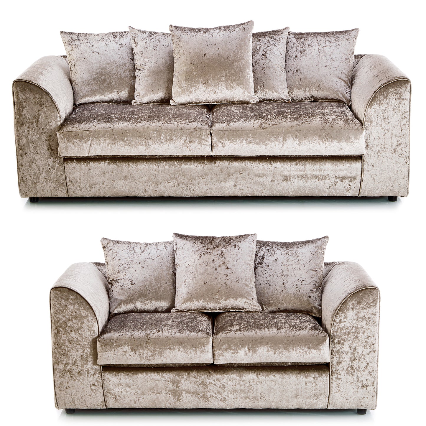 Crystal Crushed Velvet Sofa Suite Scatter Back
