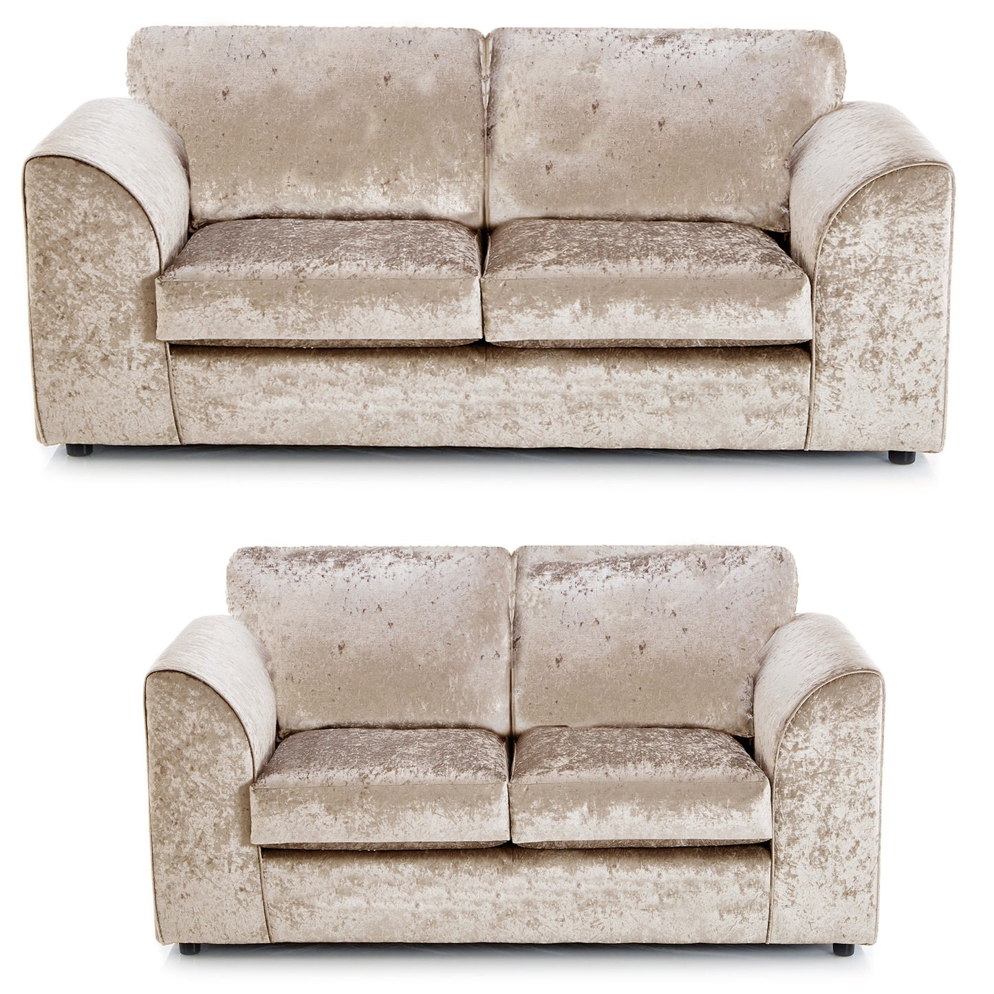 Crystal Crushed Velvet Sofa Suite Full Back