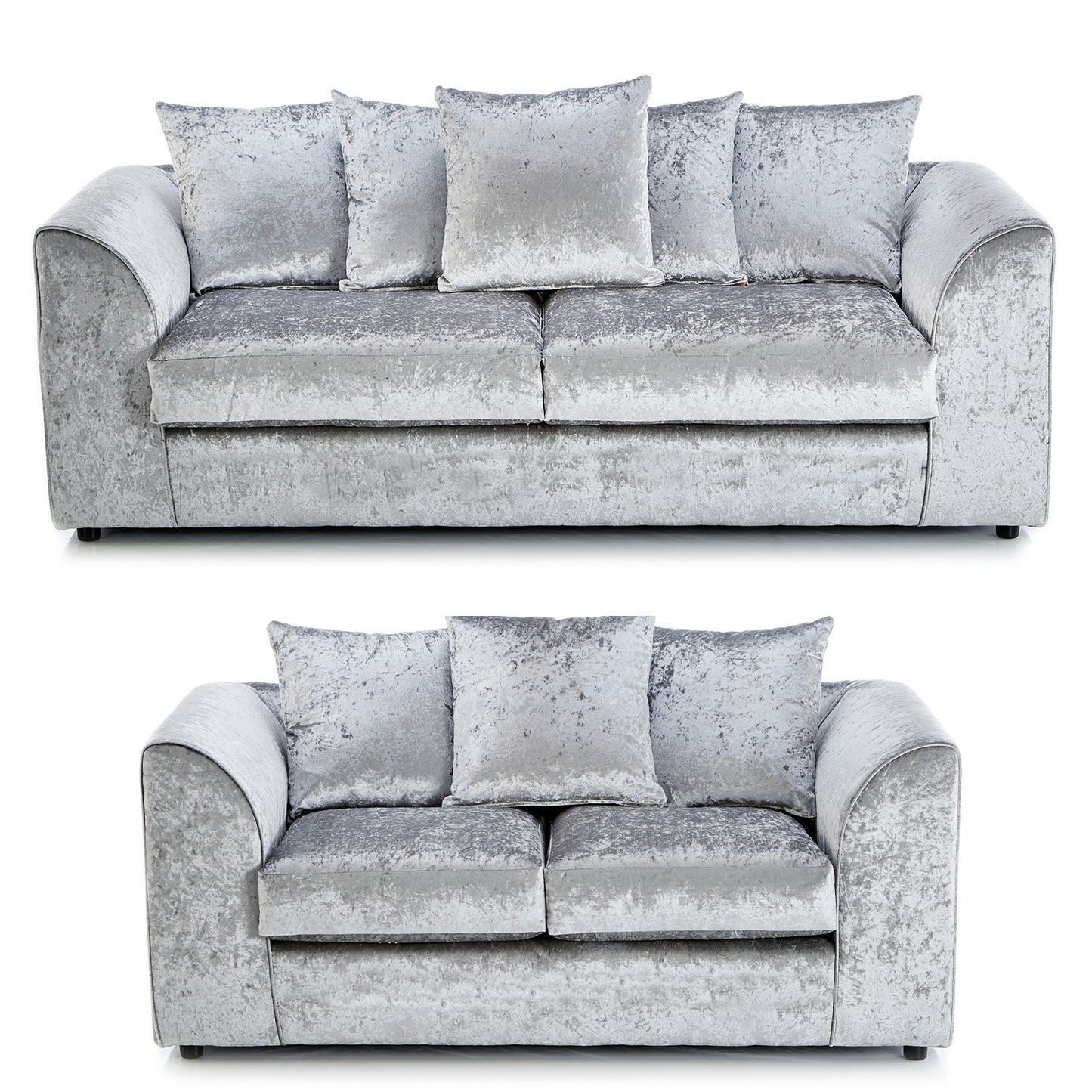 Crystal Crushed Velvet Sofa Suite Scatter Back