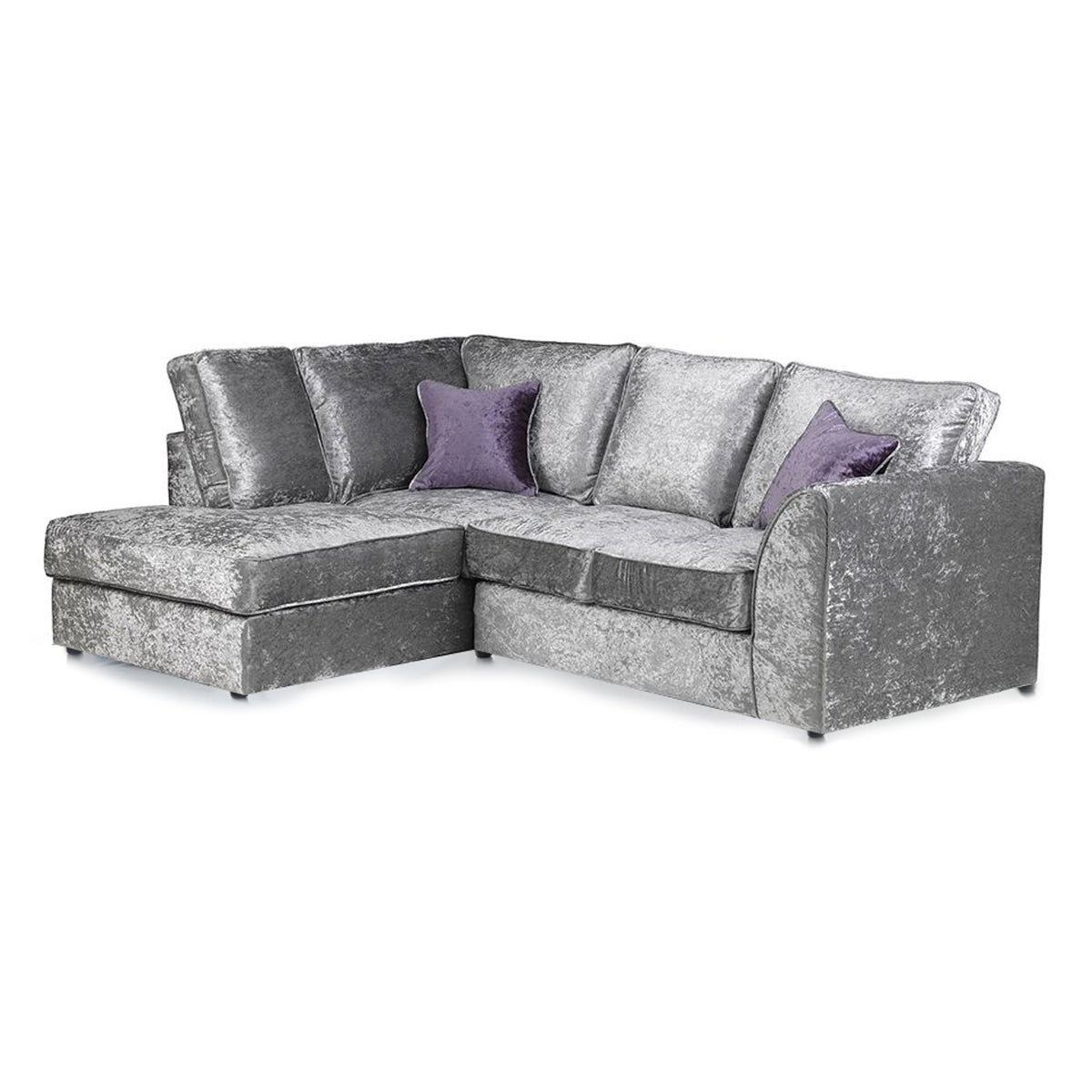 Crystal Crushed Velvet Full Back Corner Sofa