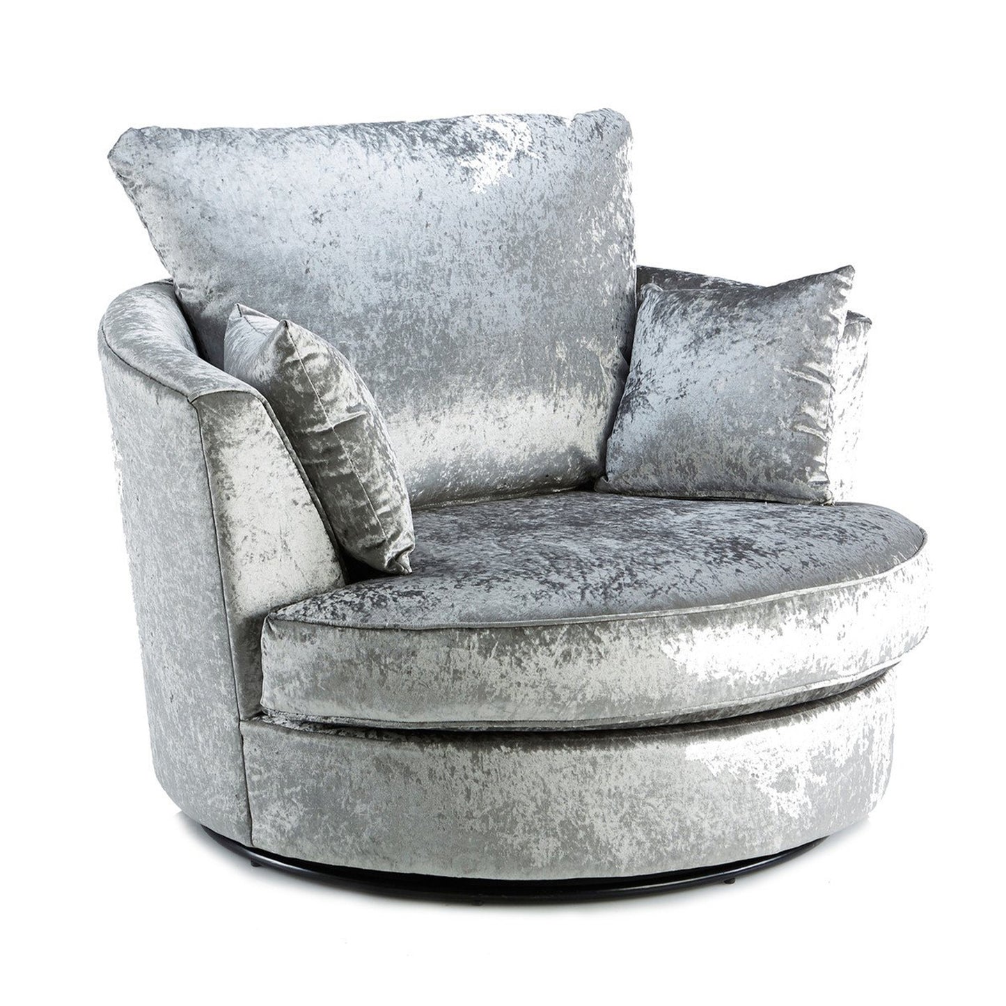 Crystal Crushed Velvet Swivel Chair