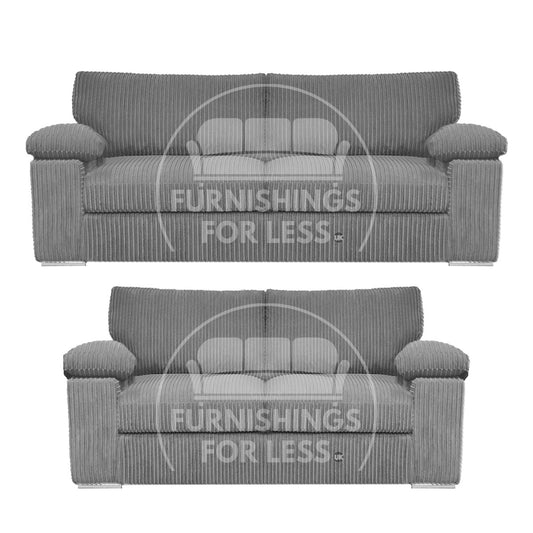 Delta Full Jumbo Cord 3 + 2 Seater Sofa Suite