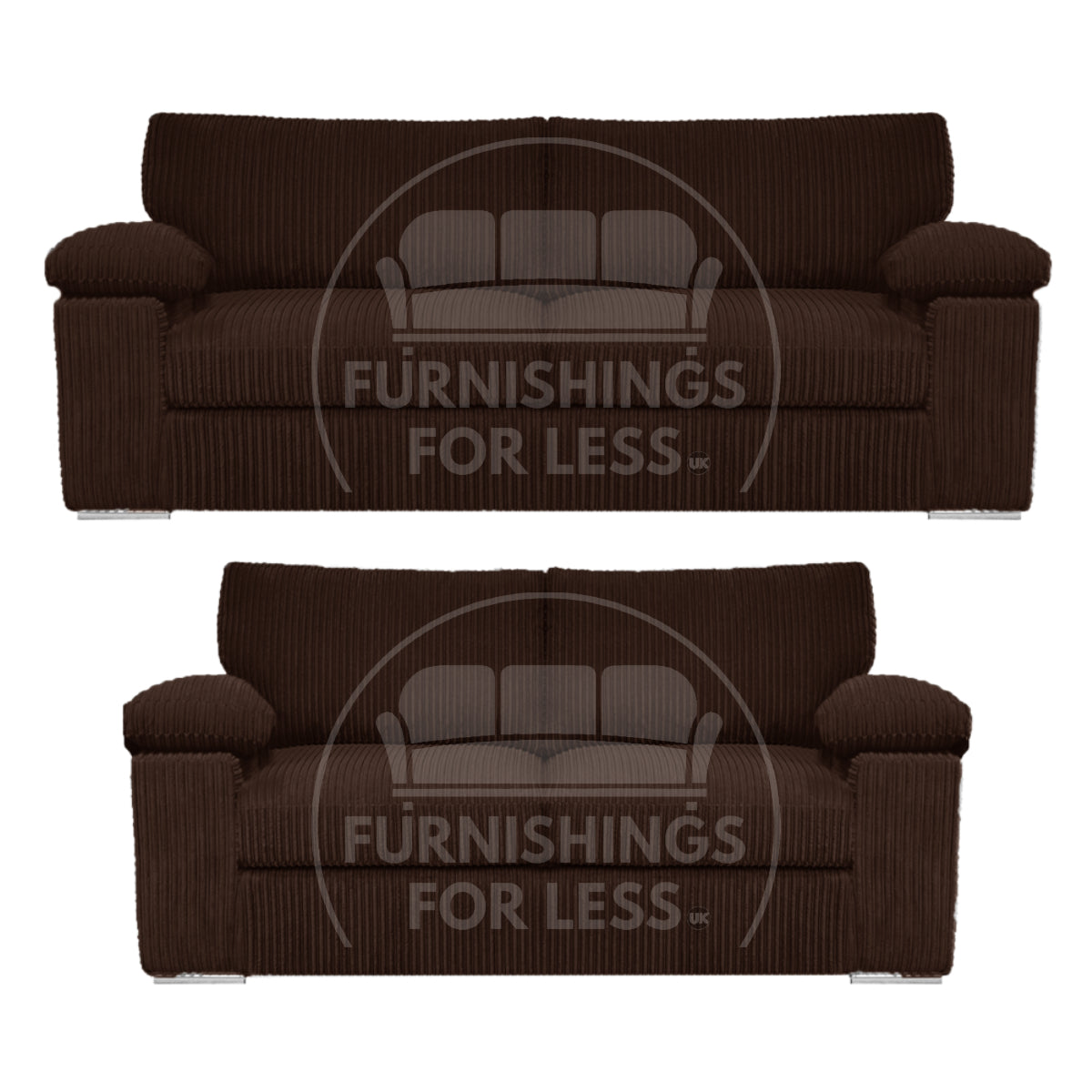Delta Full Jumbo Cord 3 + 2 Seater Sofa Suite