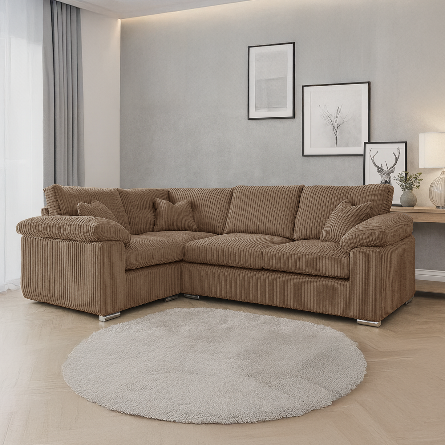 Delta Full Jumbo Cord 4 Seater Corner Sofa