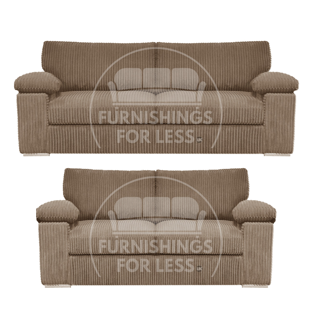 Delta Full Jumbo Cord 3 + 2 Seater Sofa Suite