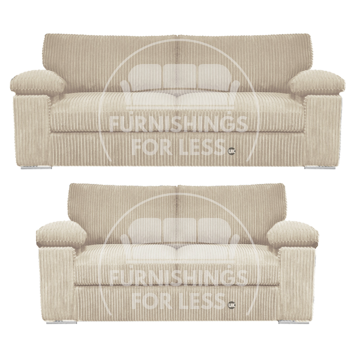 Delta Full Jumbo Cord 3 + 2 Seater Sofa Suite
