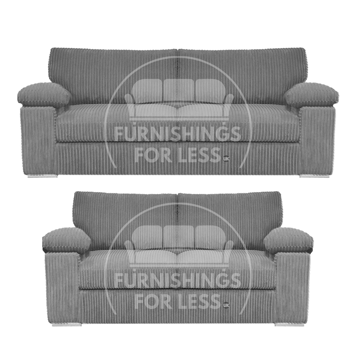 Delta Full Jumbo Cord 3 + 2 Seater Sofa Suite