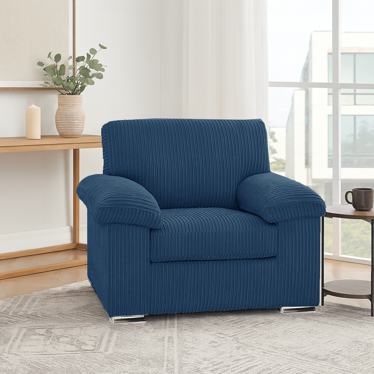 Delta Full Jumbo Cord Single Seater Armchair