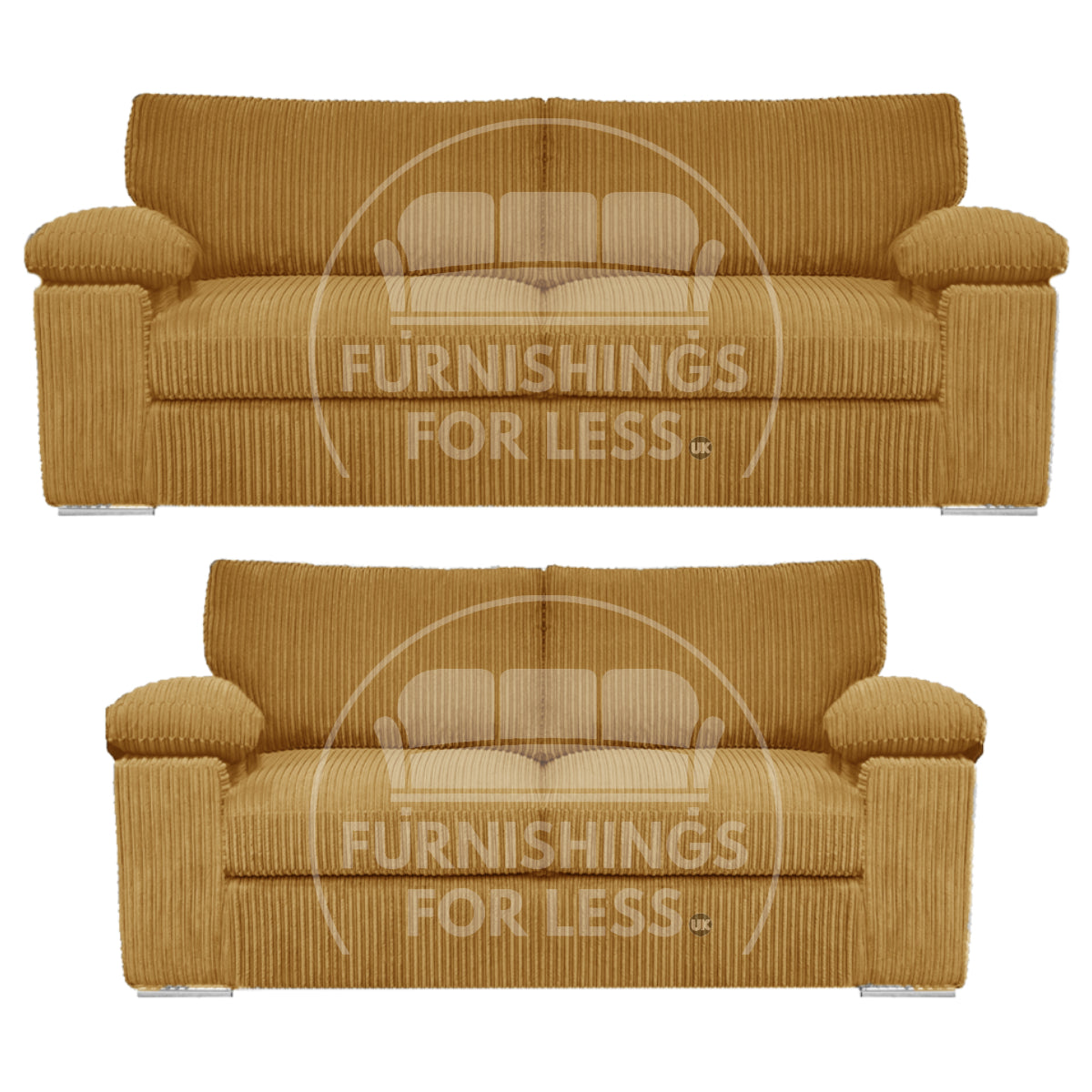 Delta Full Jumbo Cord 3 + 2 Seater Sofa Suite