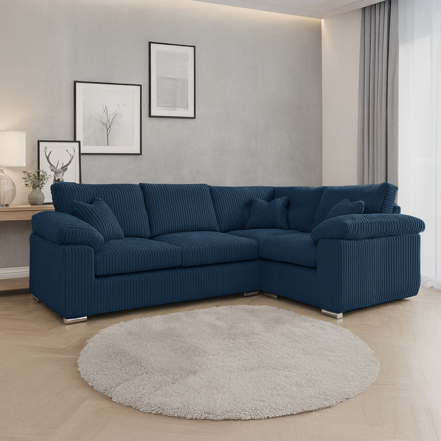 Delta Full Jumbo Cord 4 Seater Corner Sofa