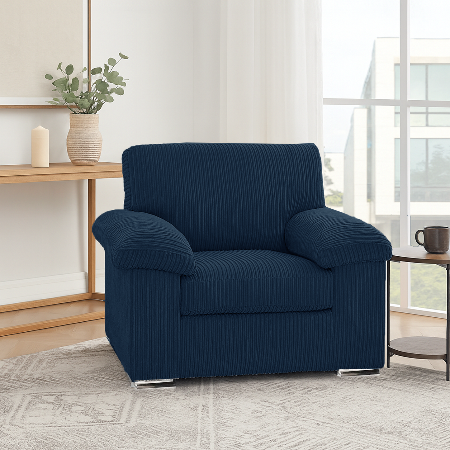 Delta Full Jumbo Cord Single Seater Armchair