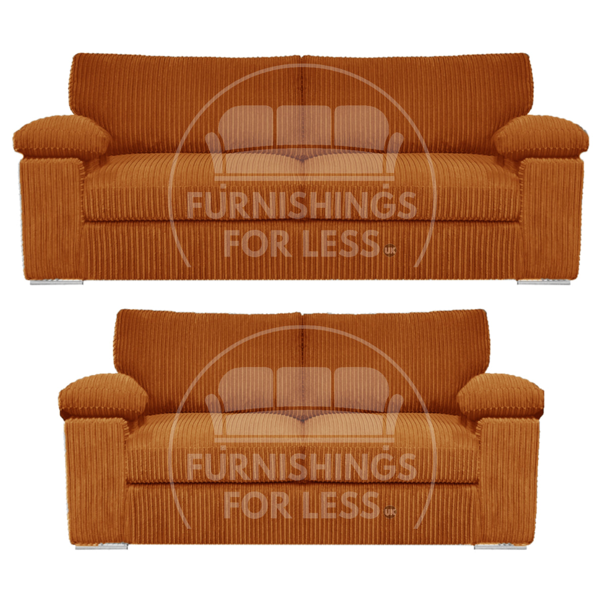 Delta Full Jumbo Cord 3 + 2 Seater Sofa Suite