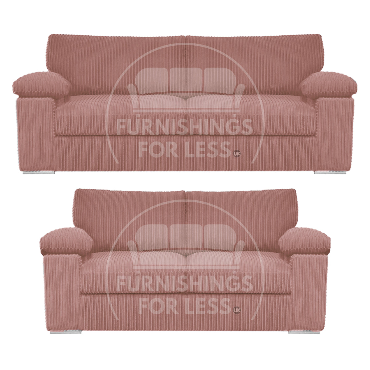 Delta Full Jumbo Cord 3 + 2 Seater Sofa Suite