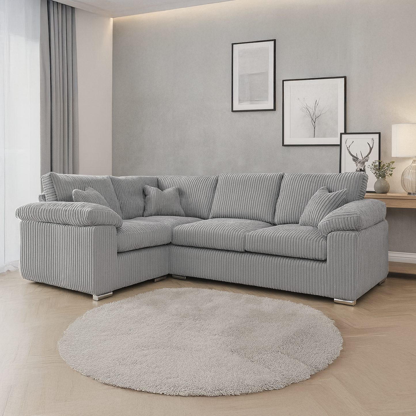Delta Full Jumbo Cord 4 Seater Corner Sofa