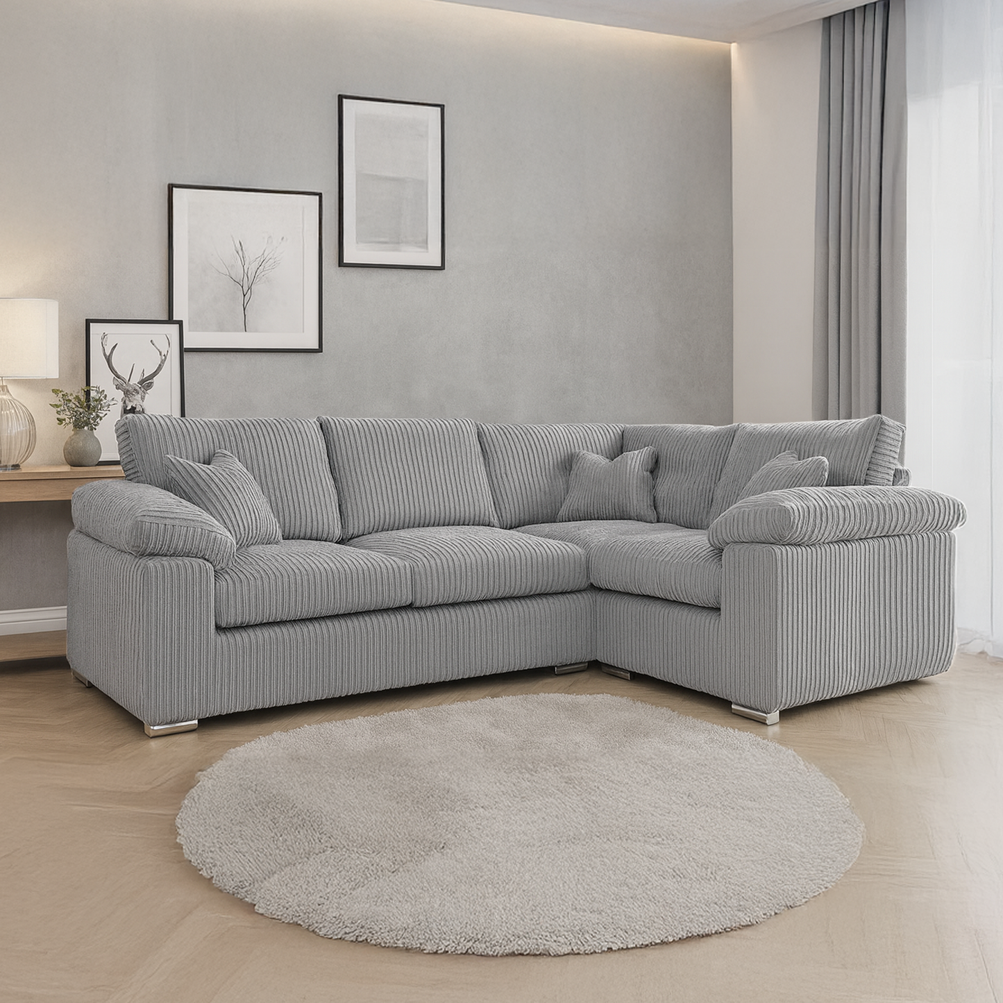 Delta Full Jumbo Cord 4 Seater Corner Sofa