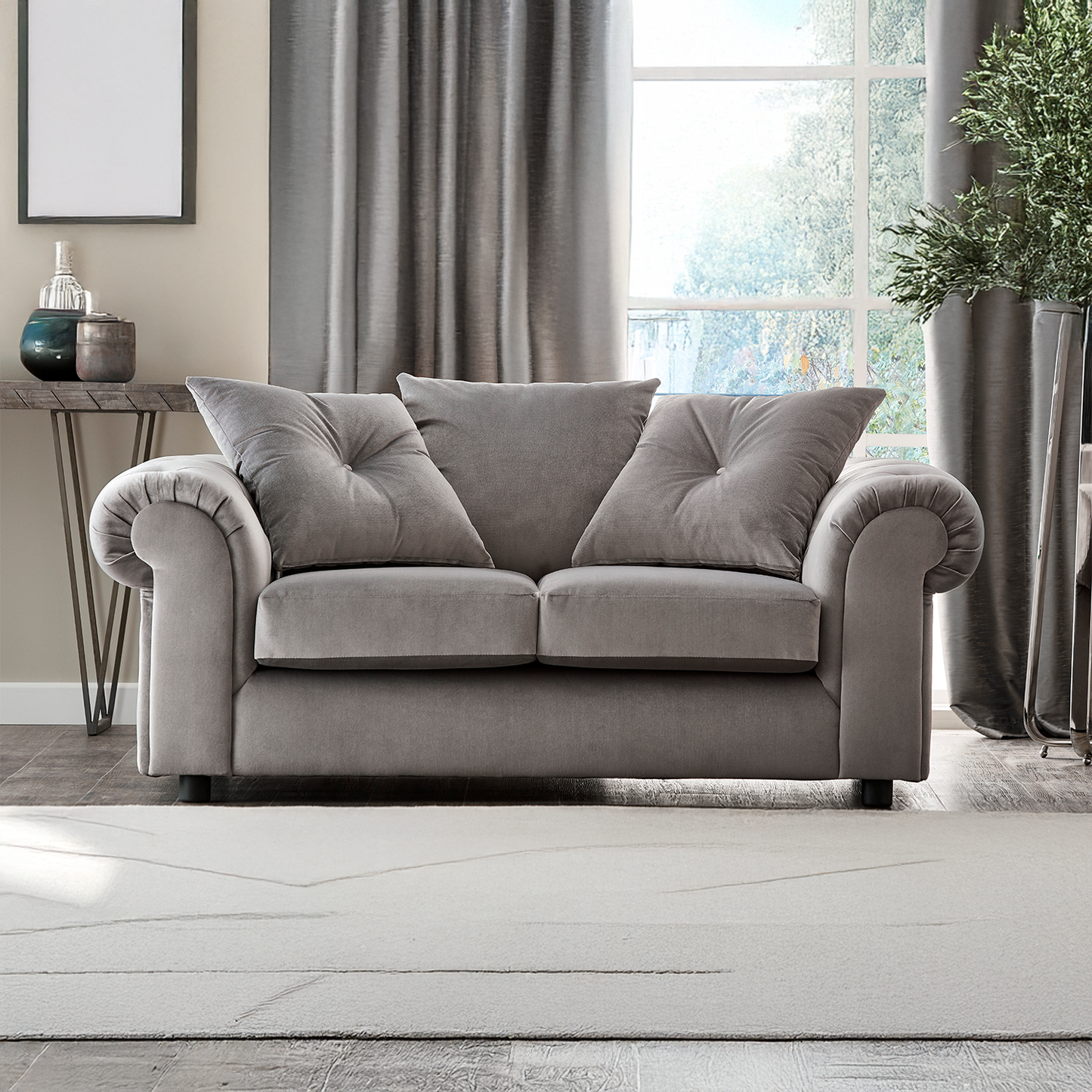 Hamilton Plush Velvet Fabric Sofa Suite