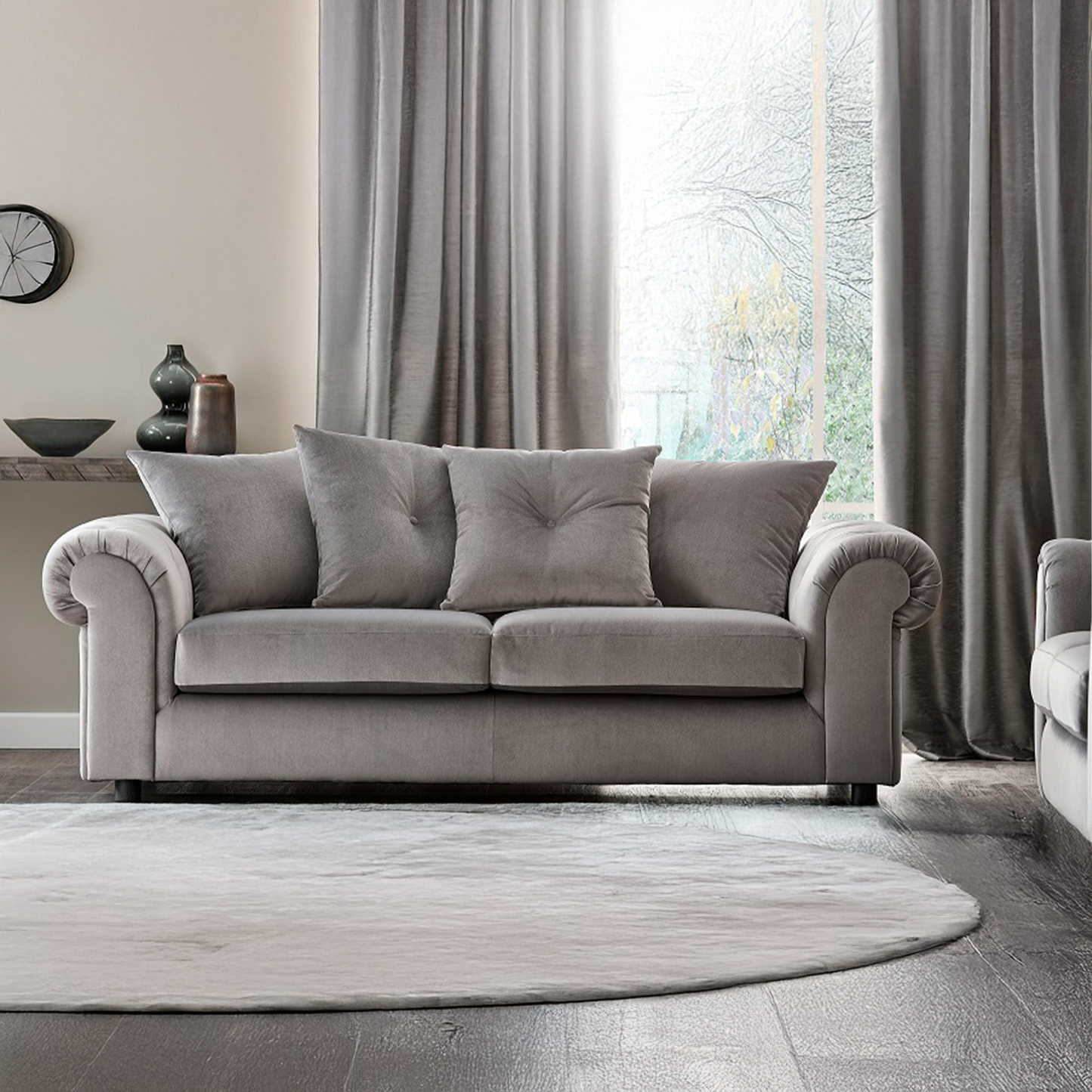 Hamilton Plush Velvet Fabric Sofa Suite