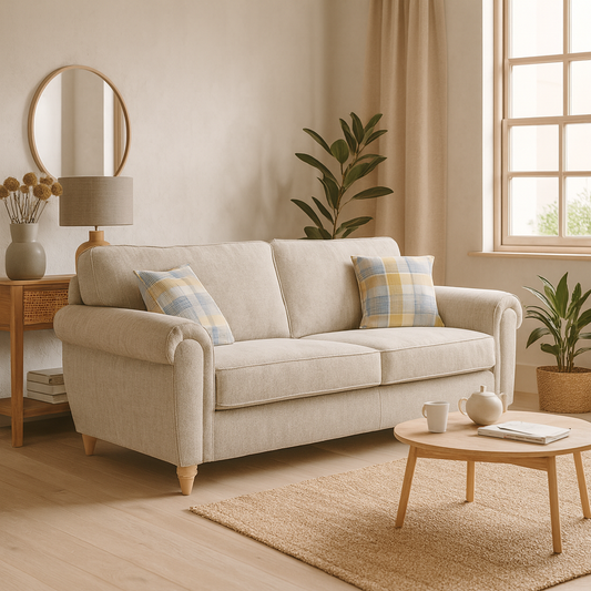 Edgar Chesterfield Fabric 3 Seater Sofa