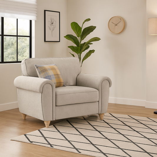 Edgar Chesterfield Fabric Snuggler Chair