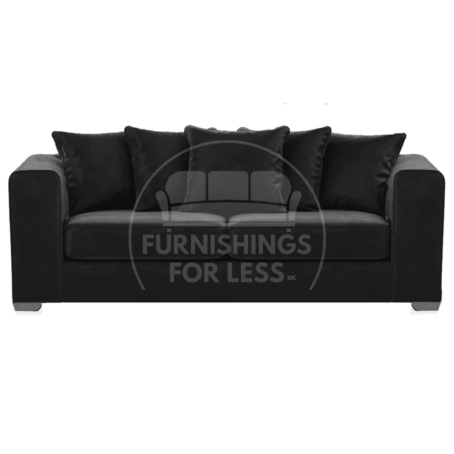 Ella Plush Velvet Fabric 3 Seater