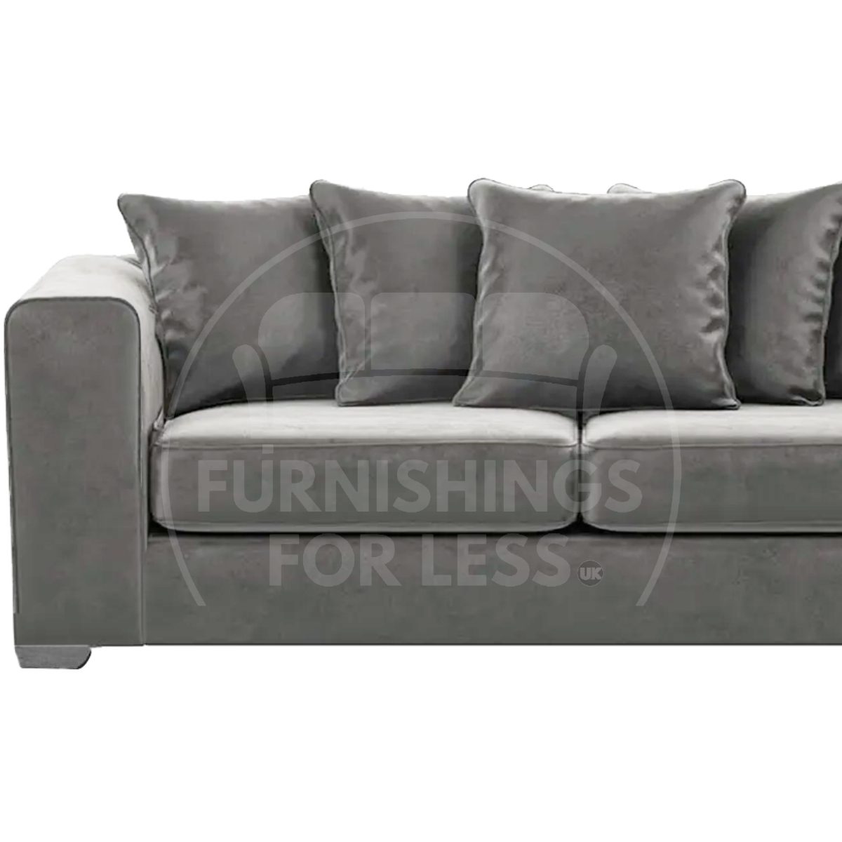 Ella Plush Velvet Fabric 3 Seater - 3
