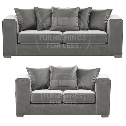 Ella Plush Velvet Fabric 3 + 2 Seater Sofa Suite
