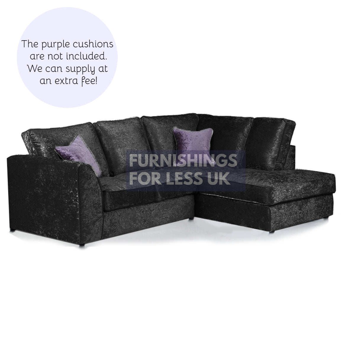 Crystal Crushed Velvet Full Back Corner Sofa