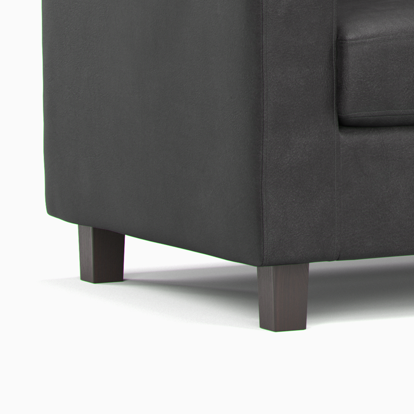 York Black Faux Leather 3 Seater Reversible Corner Sofa