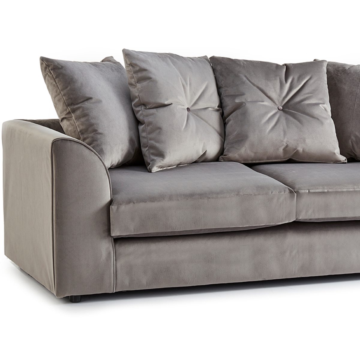 Fernando Plush Velvet Fabric 3 Seater Sofa - 4