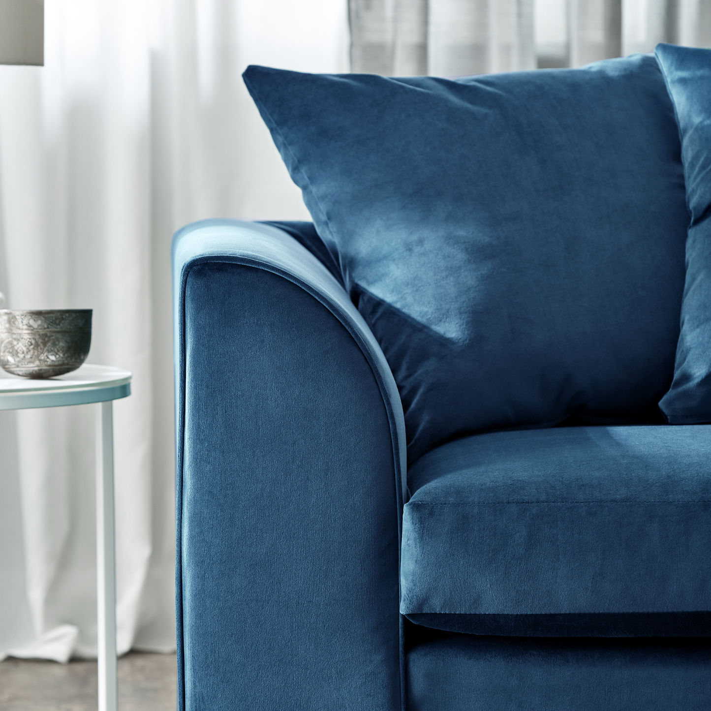 Fernando Plush Velvet Fabric 3 Seater Sofa