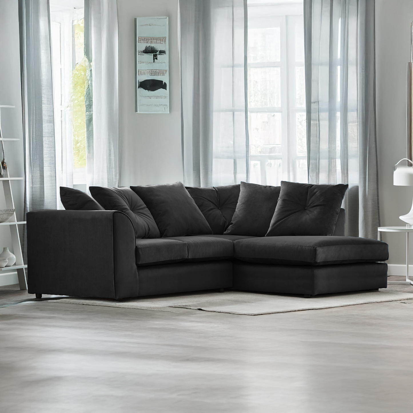 Fernando Plush Velvet Corner Sofa