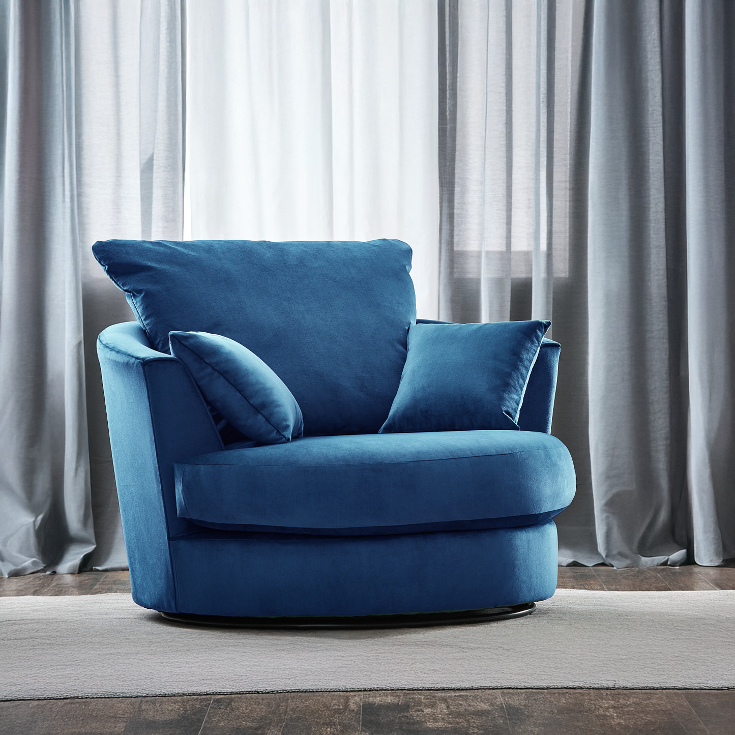 Fernando Plush Velvet Swivel Chair