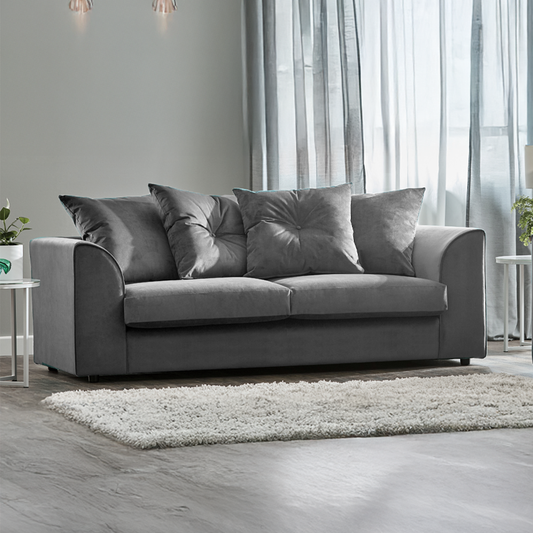Fernando Plush Velvet Fabric 3 Seater Sofa