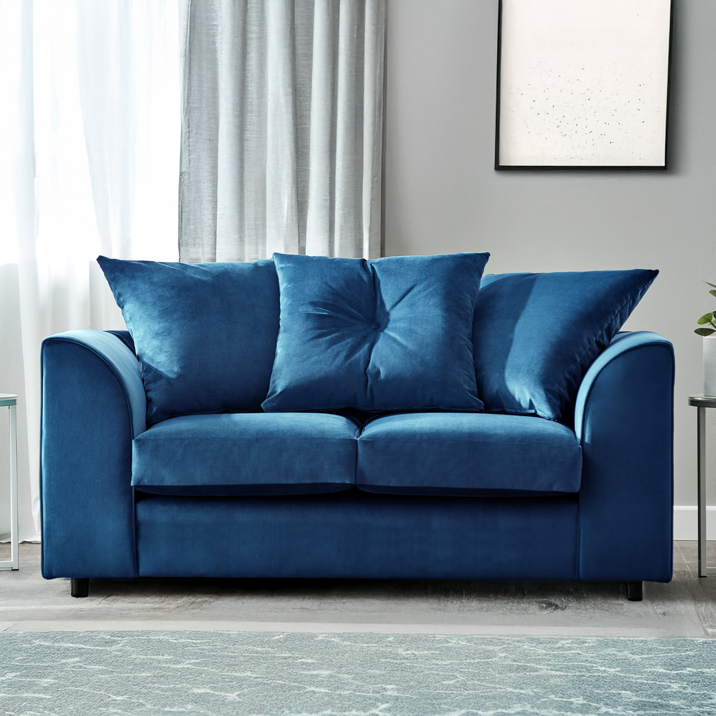 Fernando Plush Velvet Fabric 2 Seater Sofa