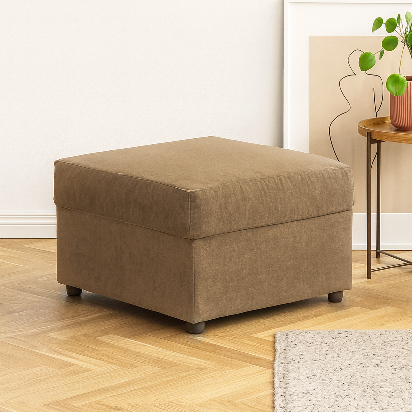 Fern Keira Fabric Footstool