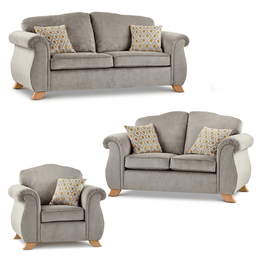 Freya Chenille Fabric 3 Piece Sofa Suite
