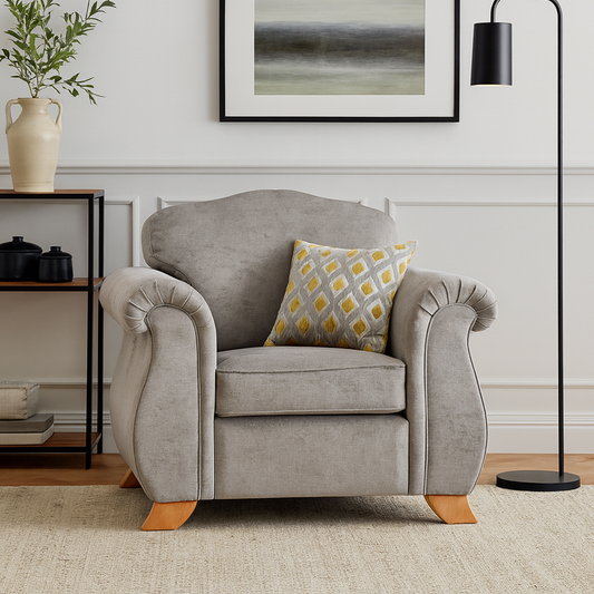 Freya Chenille Fabric Armchair