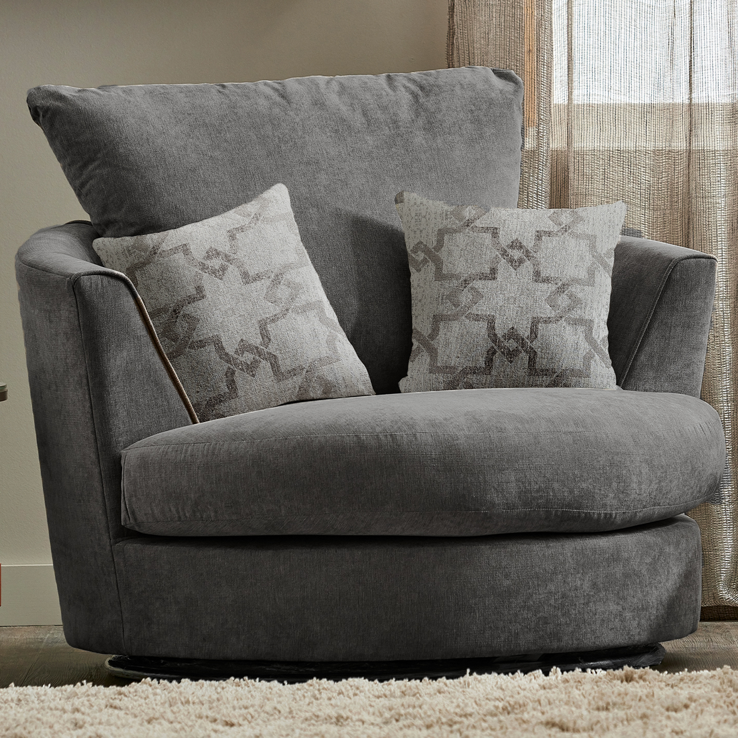Graceland Fabric Swivel Chair
