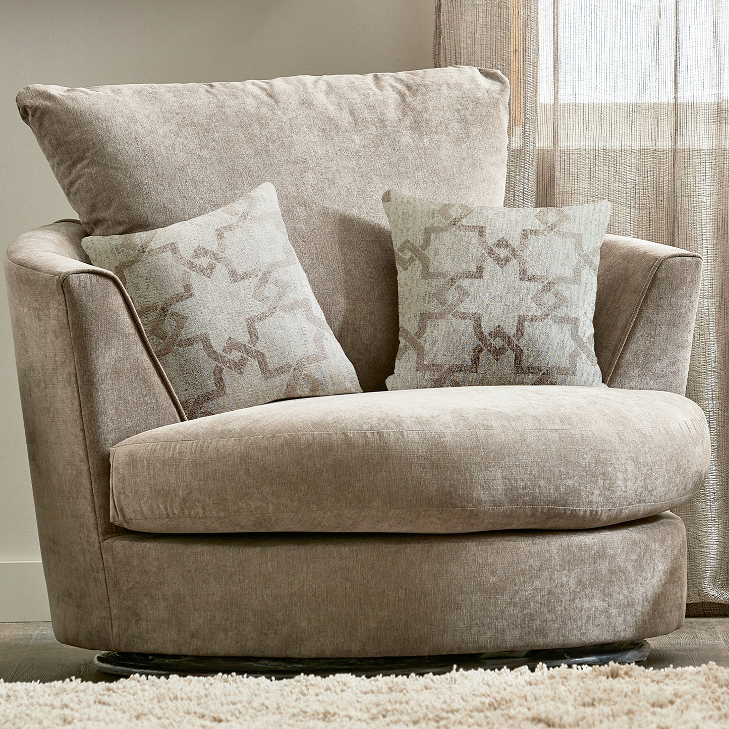 Graceland Fabric Swivel Chair