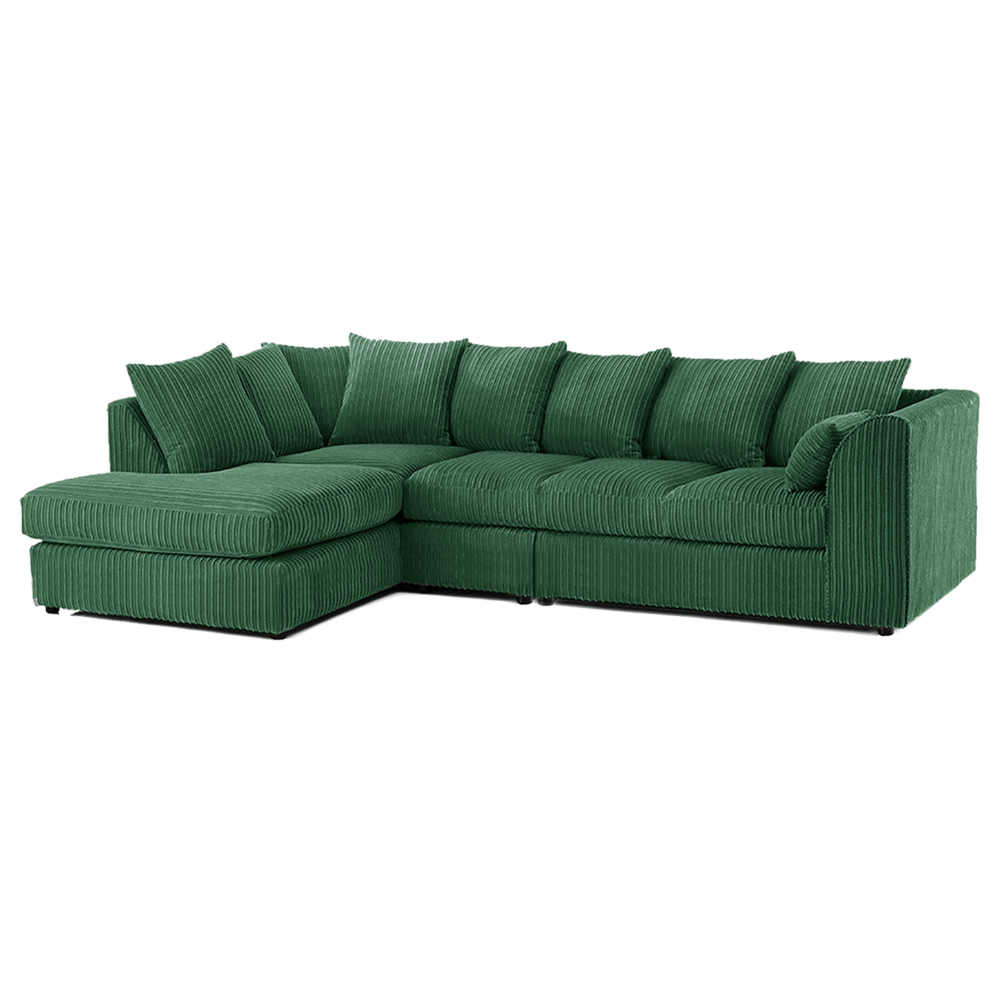 Luxor Full Cord Fabric 5 Seater Corner Sofa Scatter Back