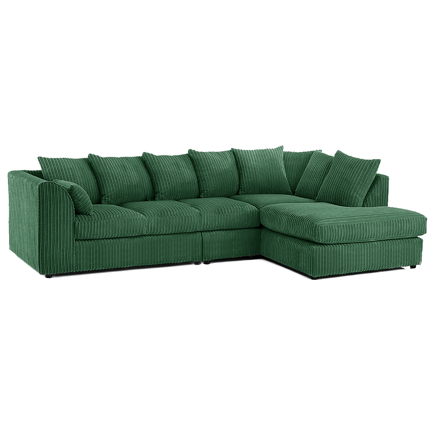 Luxor Full Cord Fabric 5 Seater Corner Sofa Scatter Back