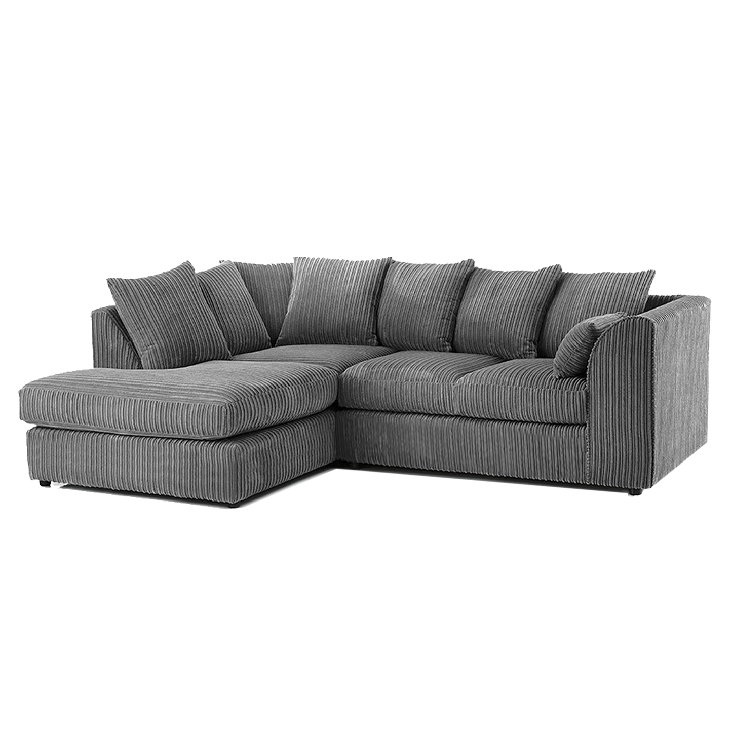Luxor Cord Fabric 4 Seater Corner Sofa Scatter Back