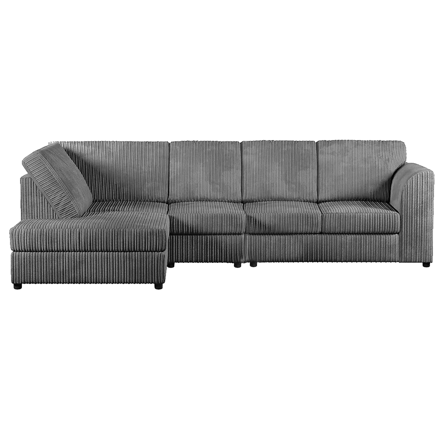 Luxor Full Cord Fabric 5 Seater Corner Sofa Full Back