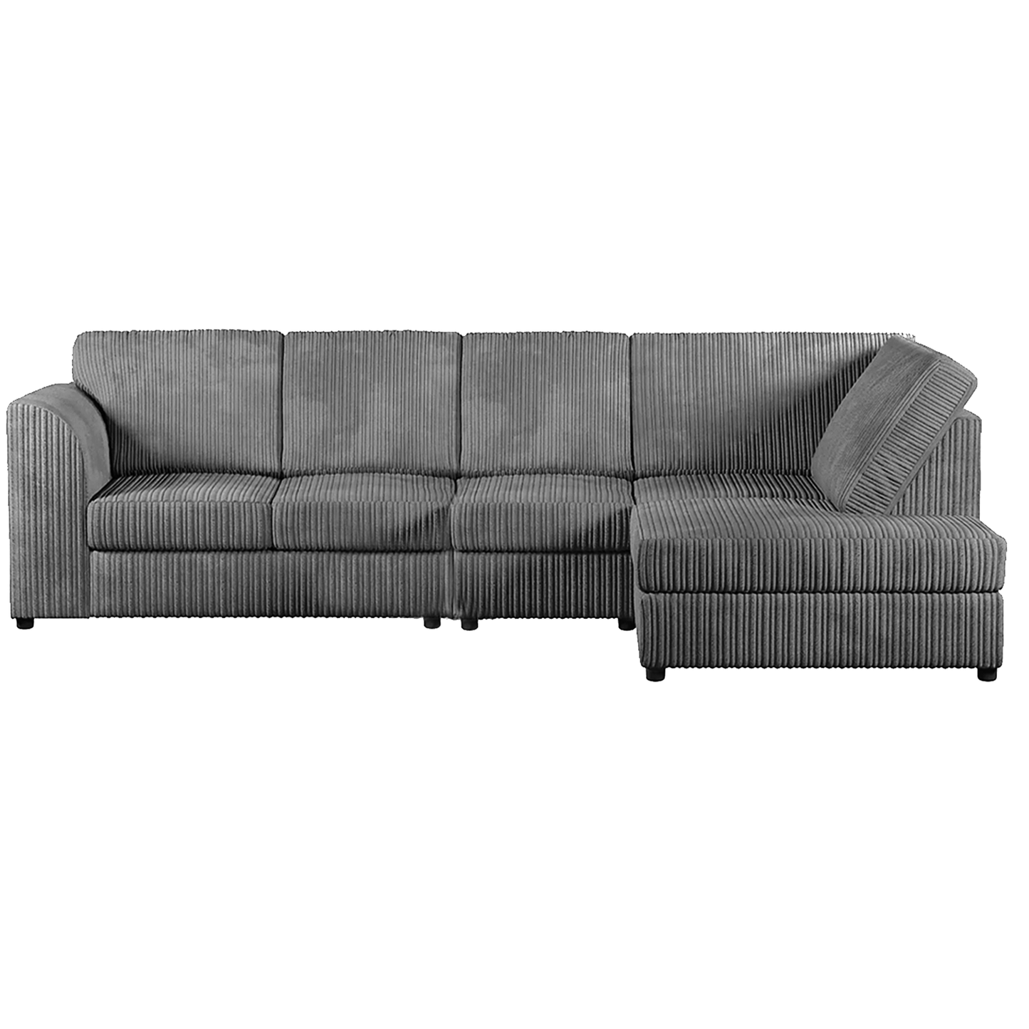 Luxor Full Cord Fabric 5 Seater Corner Sofa Full Back