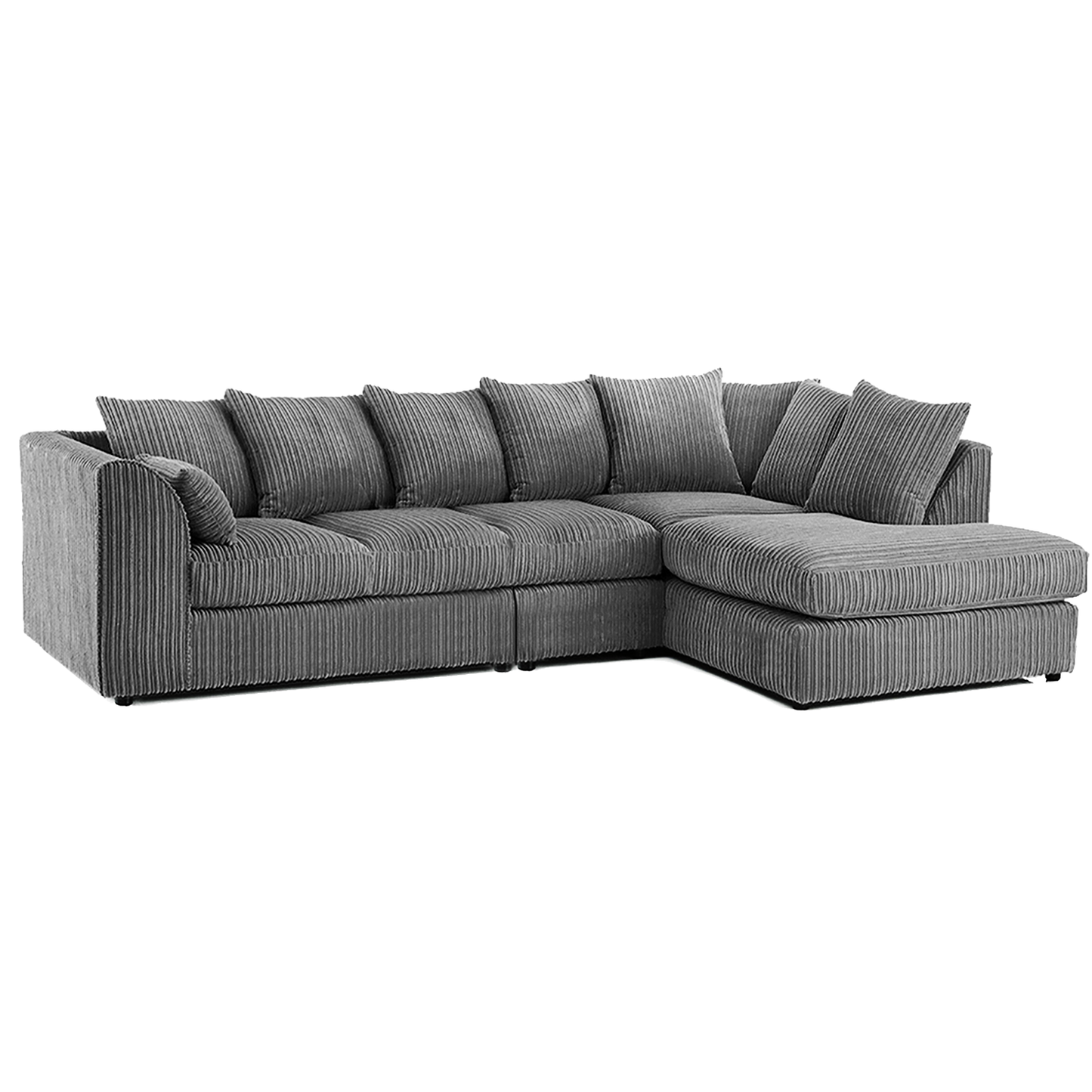 Luxor Full Cord Fabric 5 Seater Corner Sofa Scatter Back
