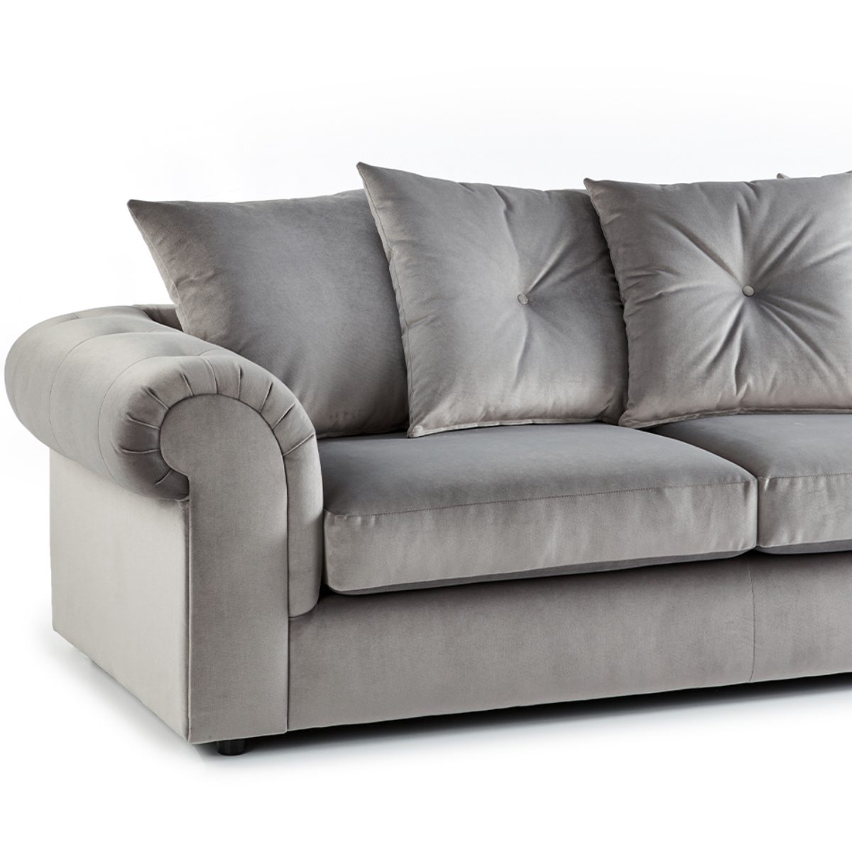 Hamilton Plush Velvet Fabric 3 Seater - 2