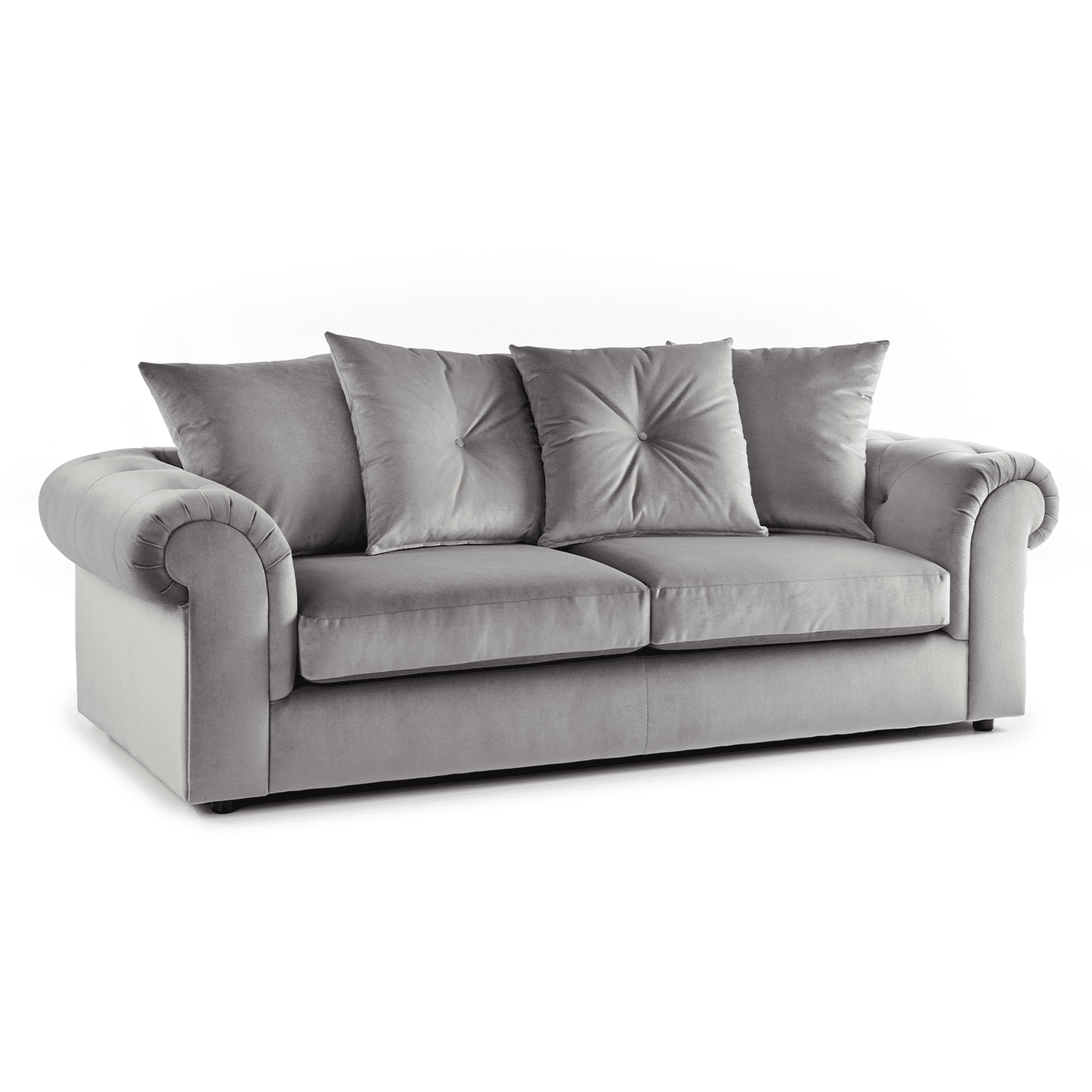 Hamilton Plush Velvet Fabric 3 Seater
